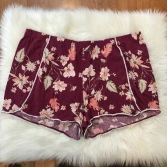 NWT XXL SONOMA Cotton Blend Floral Lace Pajama Sleep Shorts - Picture 1 of 5